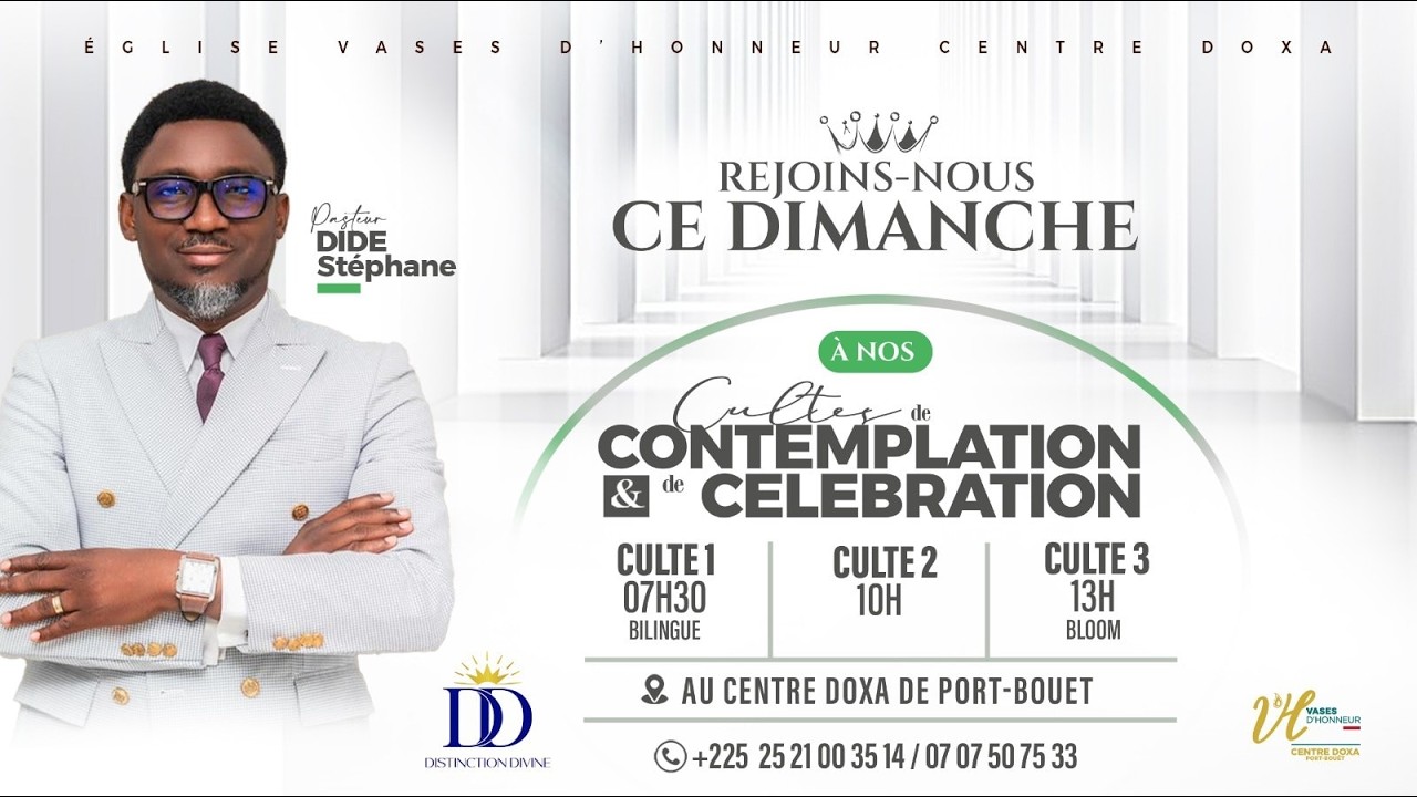 CULTE DE CONTEMPLATION ET DE CELEBRTAION   | PASTEUR DIDE STEPHANE |  CULTE 1 DU 15/02/2025.