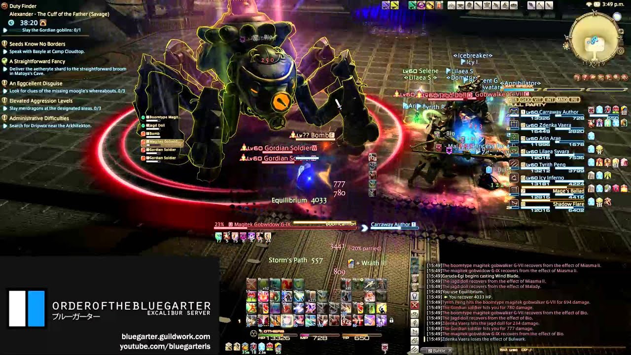 Order of the Blue Garter ≪BG≫ vs Quickthinx Allthoughts (Alexander 2 Savage // アレキ起動編2) [WAR PoV]