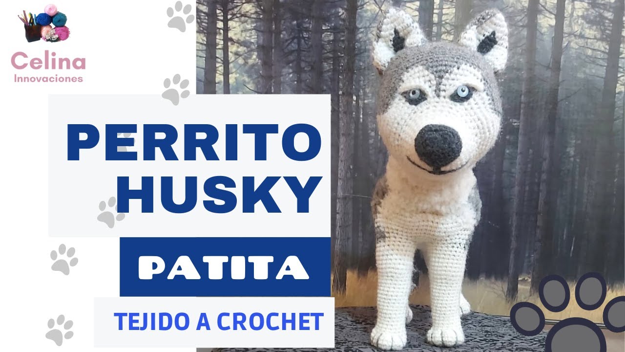 🐾Como tejer el matizado de la patita trasera izquierda del perrito husky