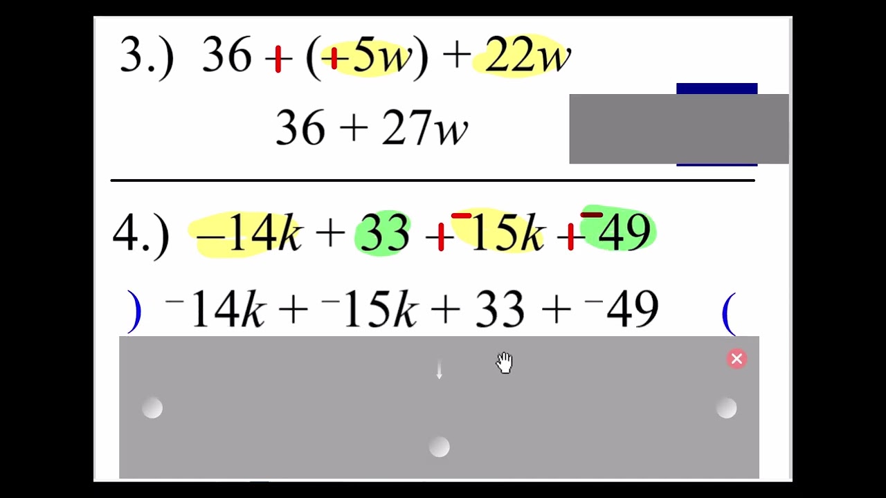 Algebraic Expressions - Like Terms