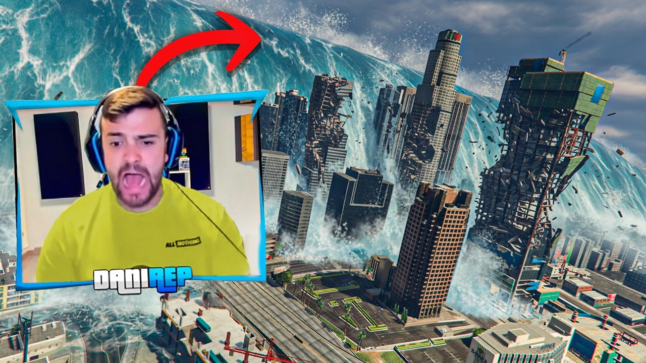 INTENTÉ SOBREVIVIR al TSUNAMI MAS GRANDE de GTA 5 Online