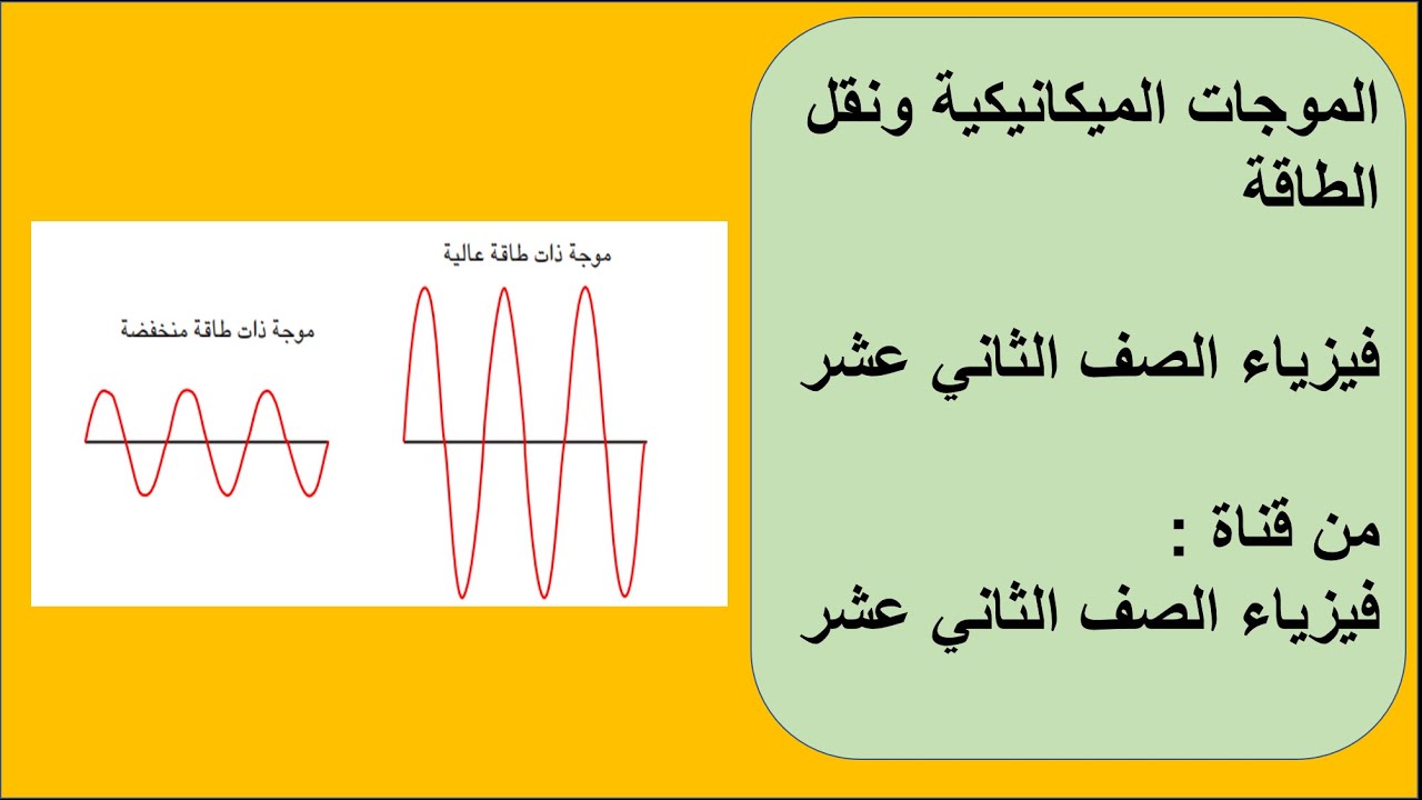 الموجات الميكانيكية ونقل الطاقة  من كتاب الفيزياء للصف الثاني عشر