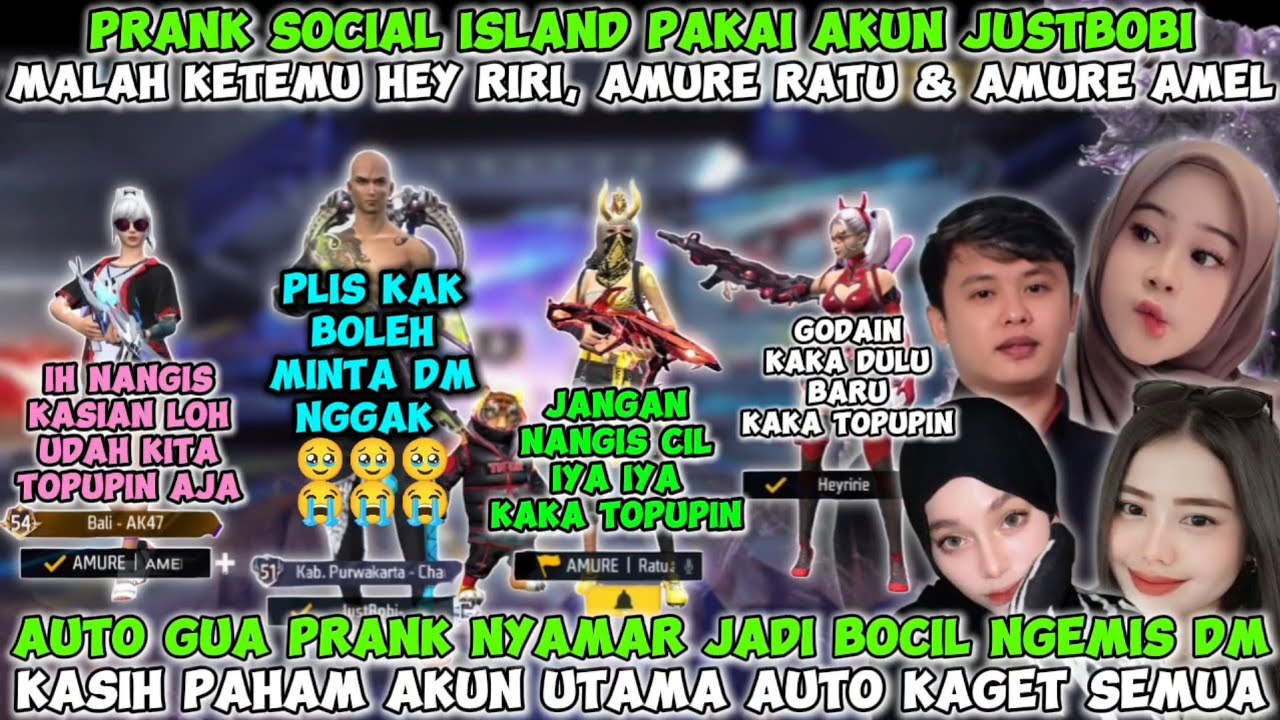 PRANK SOCIAL ISLAND NYAMAR JADI BOCIL NGEMIS DM GA ESPEK MALAH KETEMU HEYRIRI,AMURE RATU & KA AMEL😱