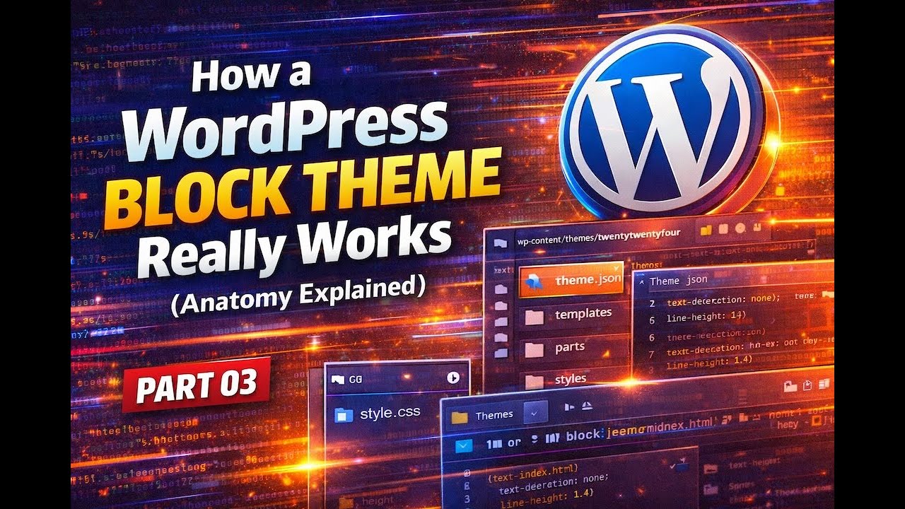 Part 03 | WordPress Block Theme Anatomy and Architecture Explained (From Files to Magic)