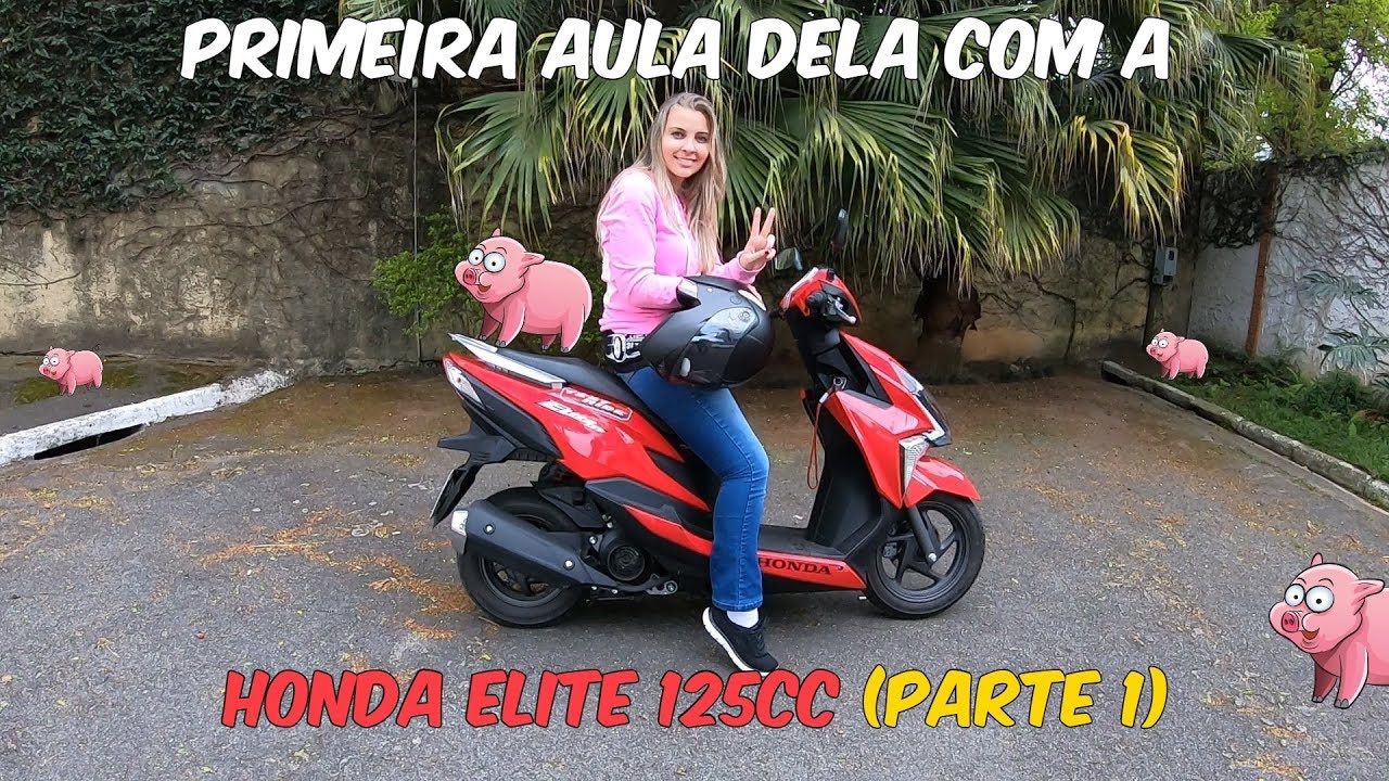 Casal 182 - Primeira aula dela com a Honda Elite 125cc (PARTE 1)