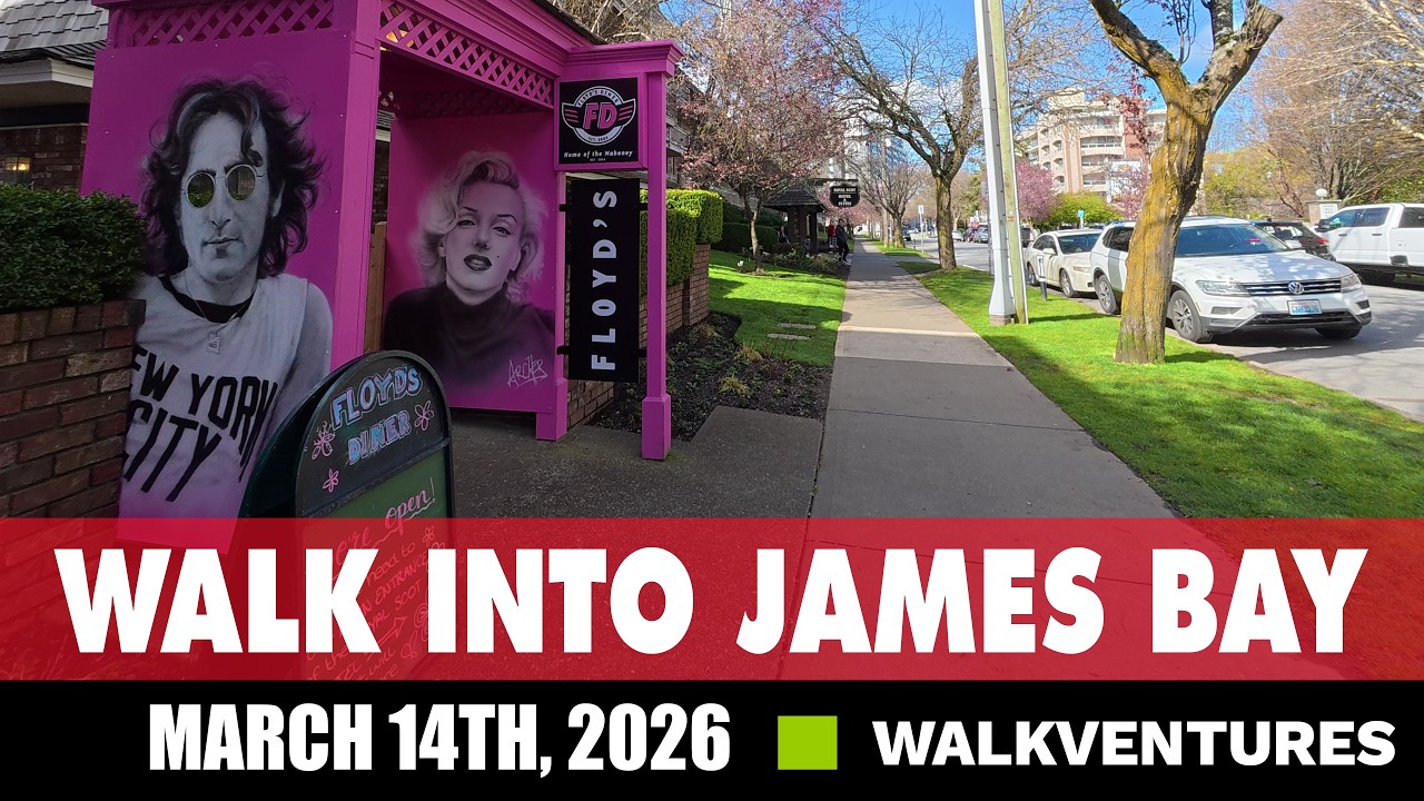 Inner Harbour to Oswego Street Walking Tour | James Bay, Victoria [4K] March 14th, 2026