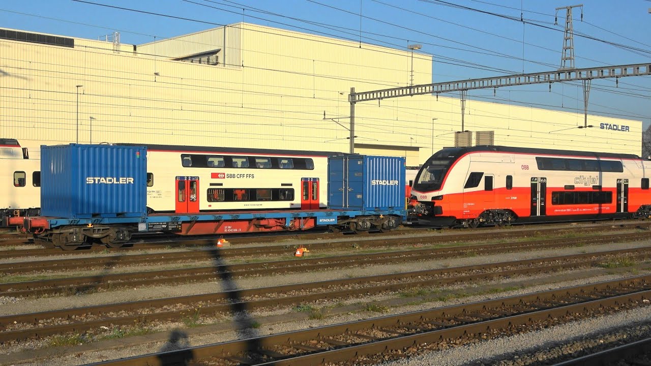 St. Margrethen: Rh4736, neuer🆕️ ÖBB Cityjet Stadler Kiss, Re620 m. Holcim Ganzzug, IR13, VMOBIL