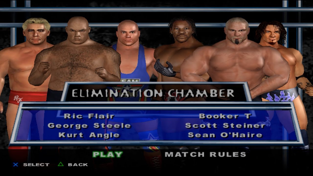 WWE SmackDown! HCTP - RicFlair,GeorgeSteele,KurtAngle,BookerT,ScottSteiner,SranO'Haire