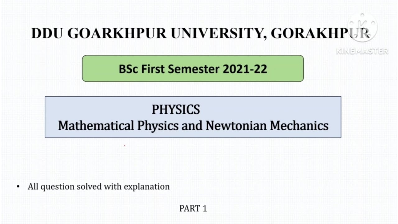 DDU Gorakhpur University BSc First Semester Physics exam 2021 Solved Paper (Part-1)
