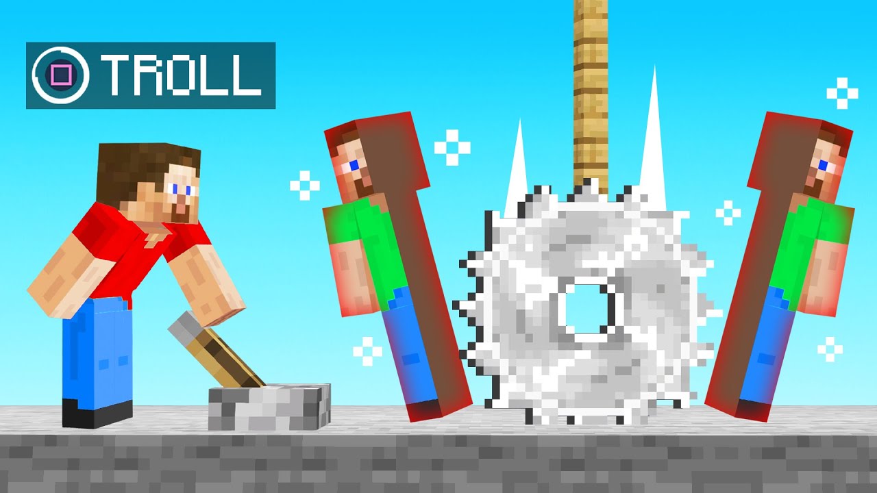 SAW TROLL vs FRIENDS! (Minecraft Deathrun)