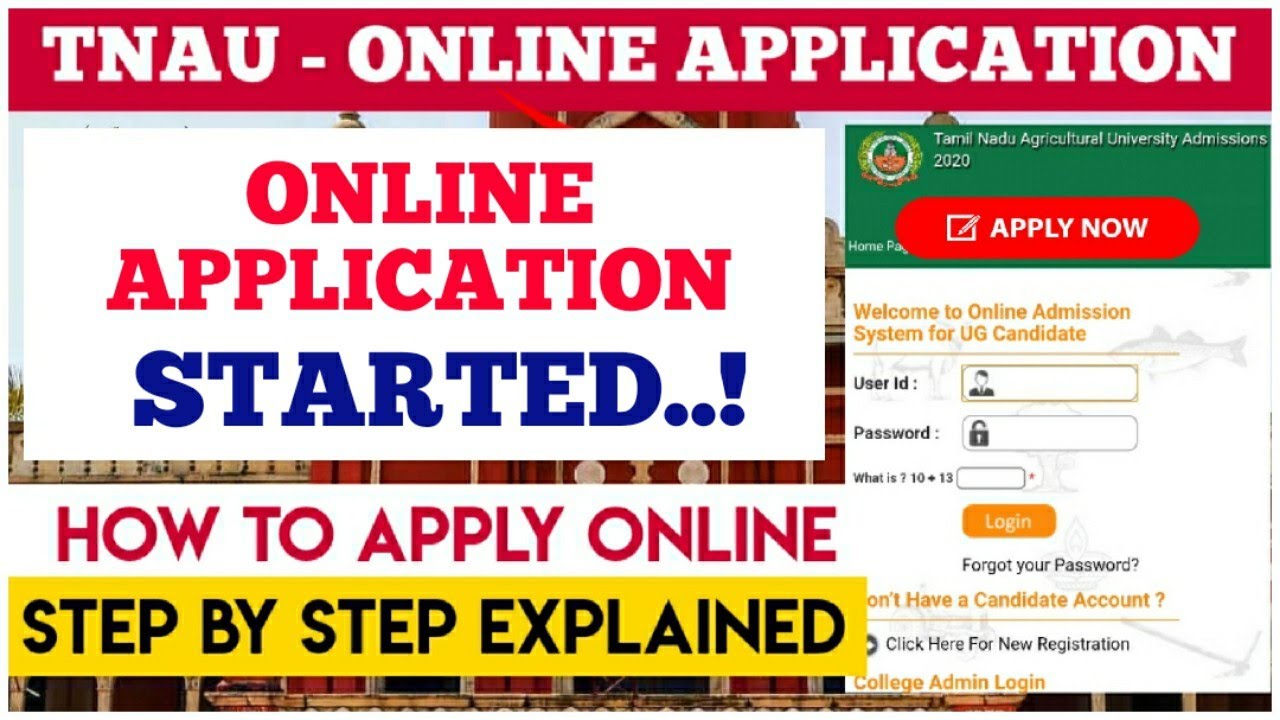 TNAU Admission 2020 | How to Apply ? Online Application Step by Step Explained | Vision Bharat தமிழ்