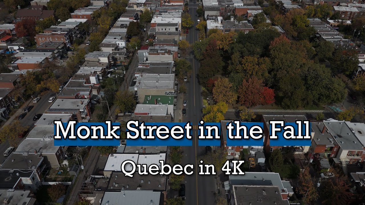 Monk Street in the Fall, Montreal (Drone 4K)