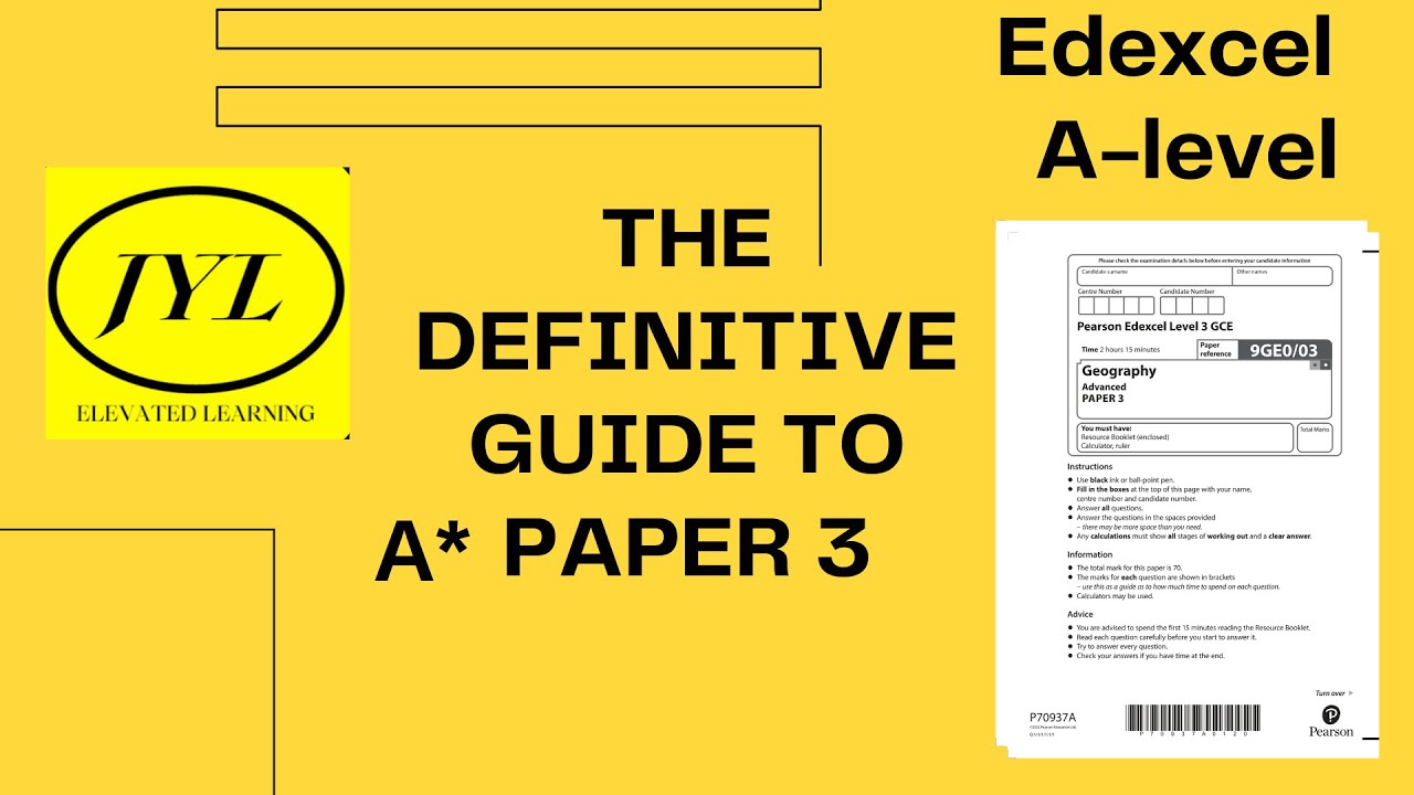 Alevel Geography Edexcel Paper 3 guide - Road to A*