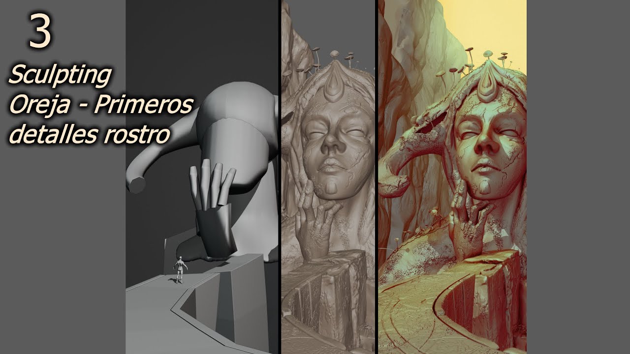 Blender Sculpt Environment: Part 3 - Orejas y Detalles Rostro