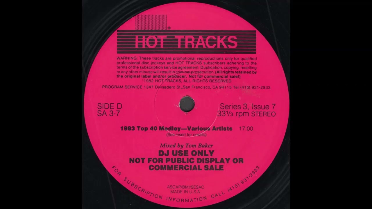 HOT TRACKS SERIES 3, ISSUE 7 * 1983 TOP 40 MEDLEY * Tom Baker * SA37 * 1984