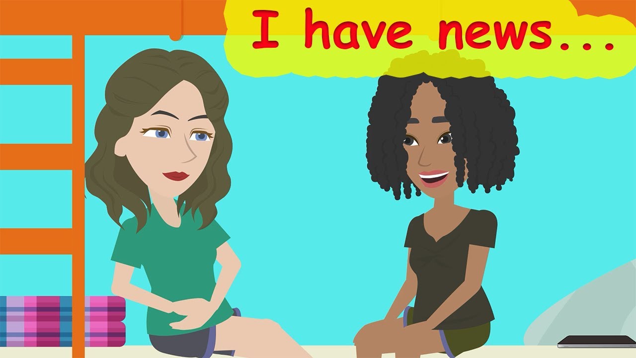 Practice Learn English Conversation with Topic :  I have news...