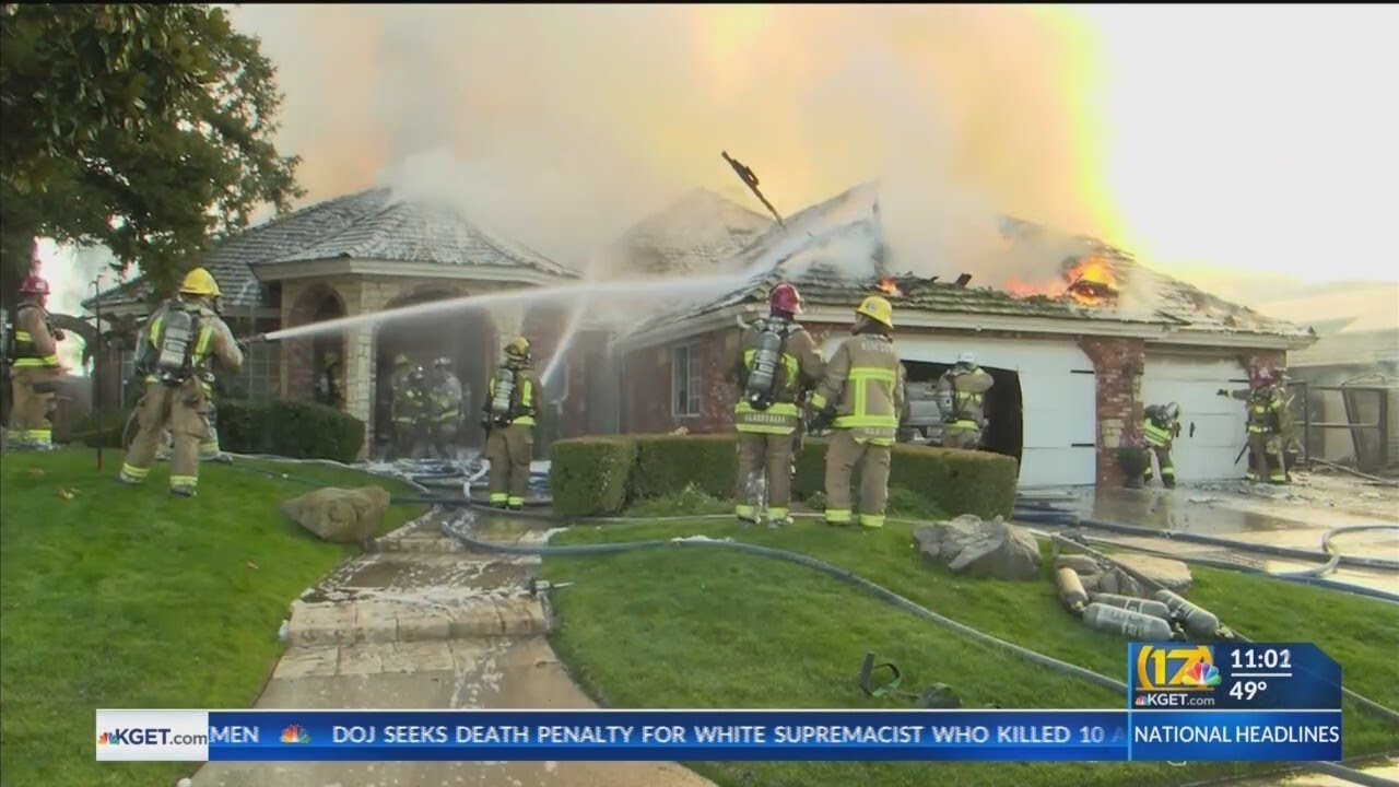 2 people evacuated after two-alarm fire engulfs northwest Bakersfield home