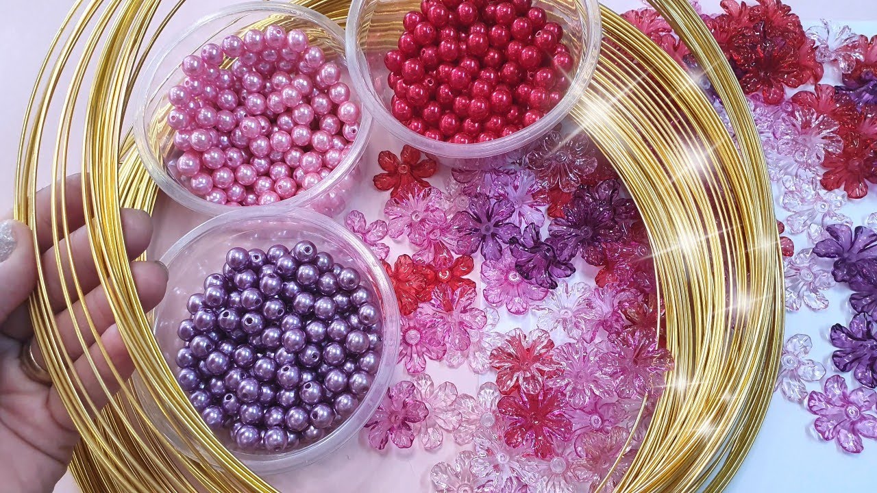 FIZ UM ITEM DE DECORAÇÃO LINDÍSSIMO COM PÉROLAS E FLORES DE CRISTAL 💫