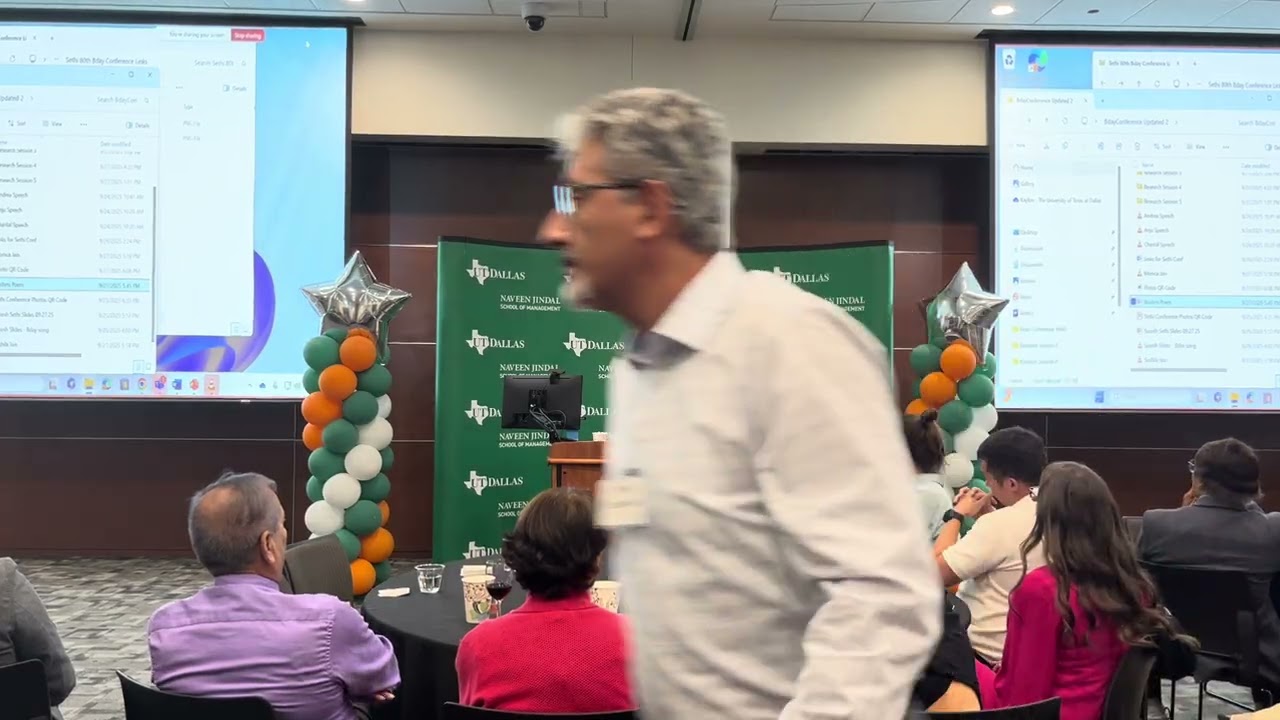 Dipak Jain's Remarks at UT Dallas for Suresh Sethi 80th Birthday Conference - September 27, 2025