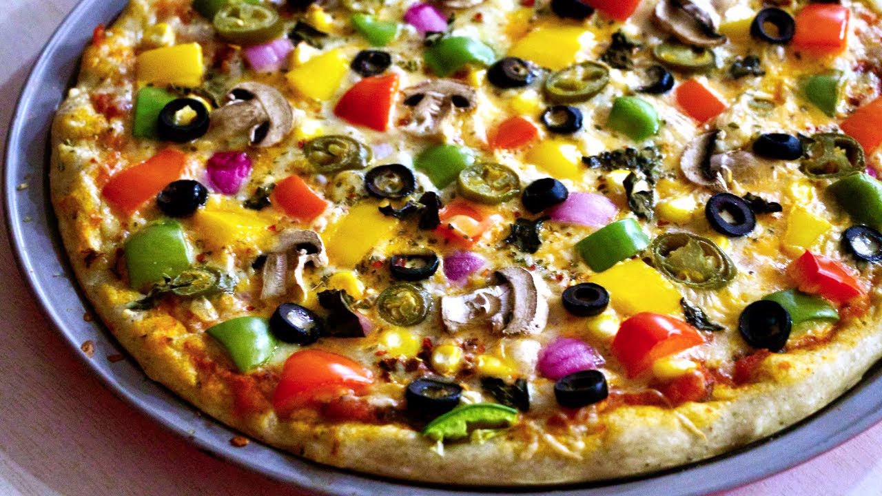 ⭐Homemade Pizza Video Recipe, Start to Finish Pizza Recipe with Dough, Sauce and Toppings, veg pizza