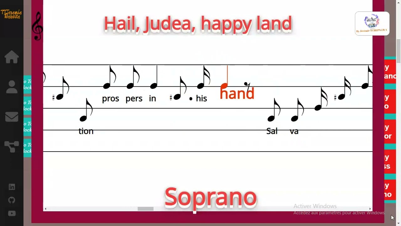 Hail, Judea, happy land - G.F. Handel - Soprano
