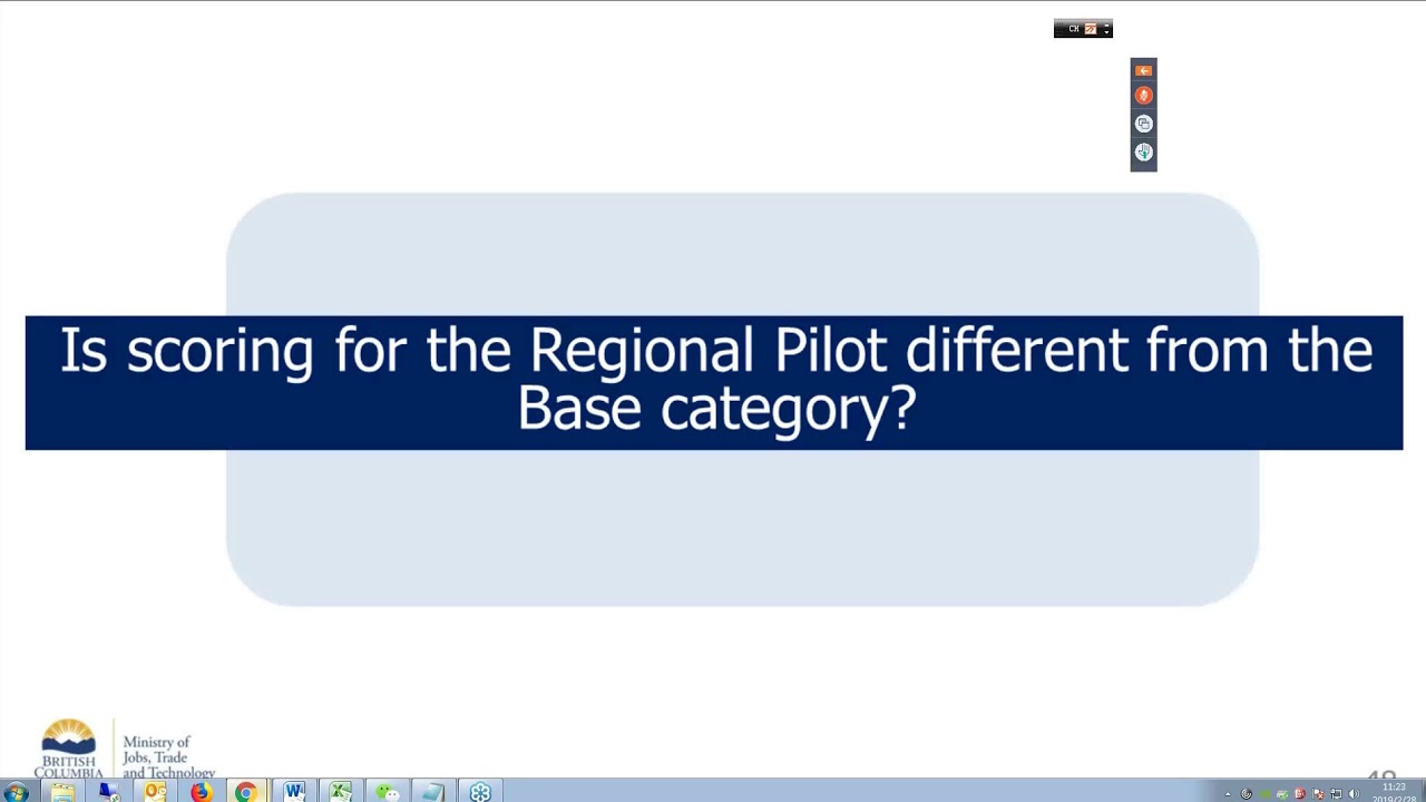 Regional pilot entrepreneur immigration BC Canada part three