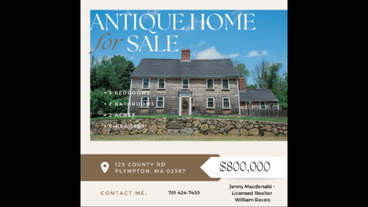 Oldest house listed in the US currently! 125 County Rd Plympton, MA