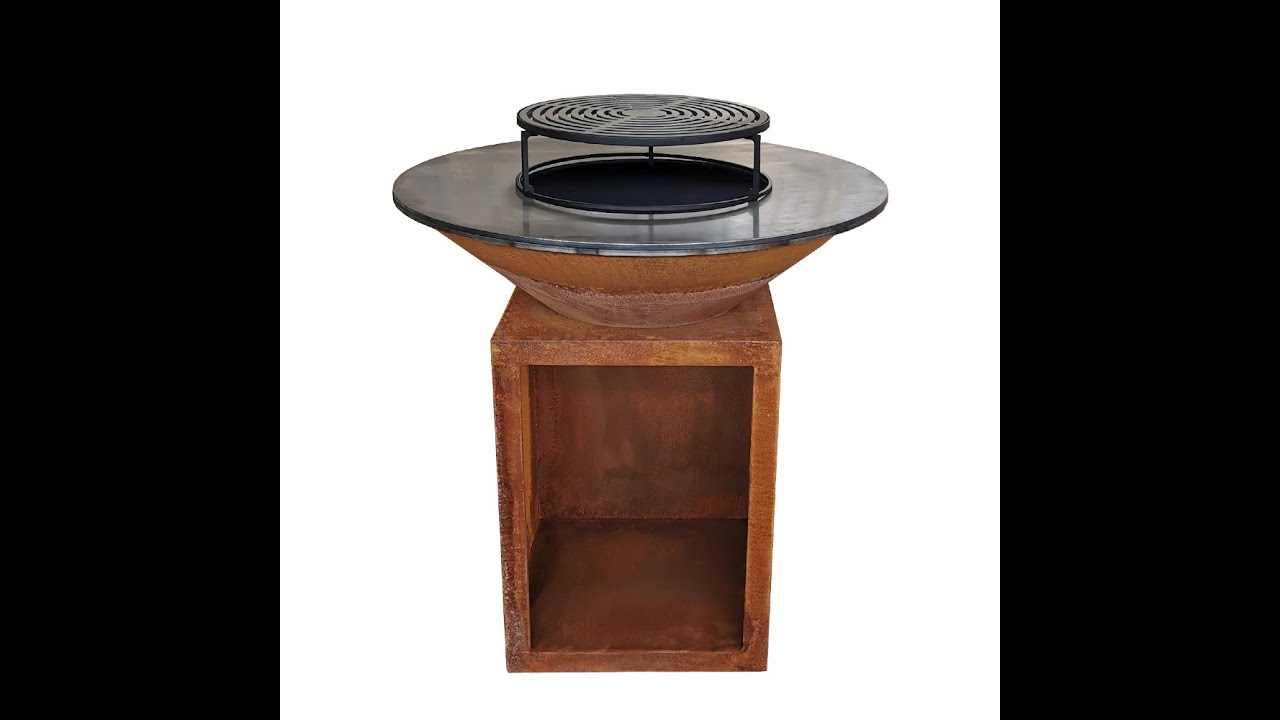 Corten steel plancha grill