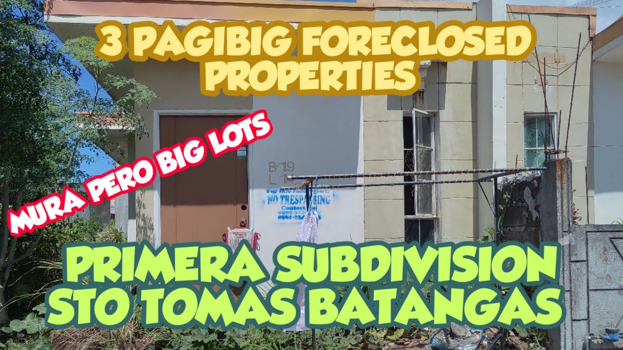 EP 48 - 3 PAGIBIG FORECLOSED PROPERTIES SA PRIMERA STO TOMAS BATANGAS DUPLEX  MURA BIG LOTS
