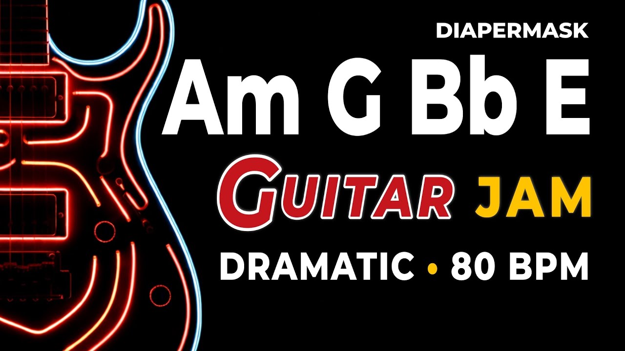 Am G Bb E Backing Track | 80 BPM | A Minor Jam Track | Pop Rock Guitar Practice