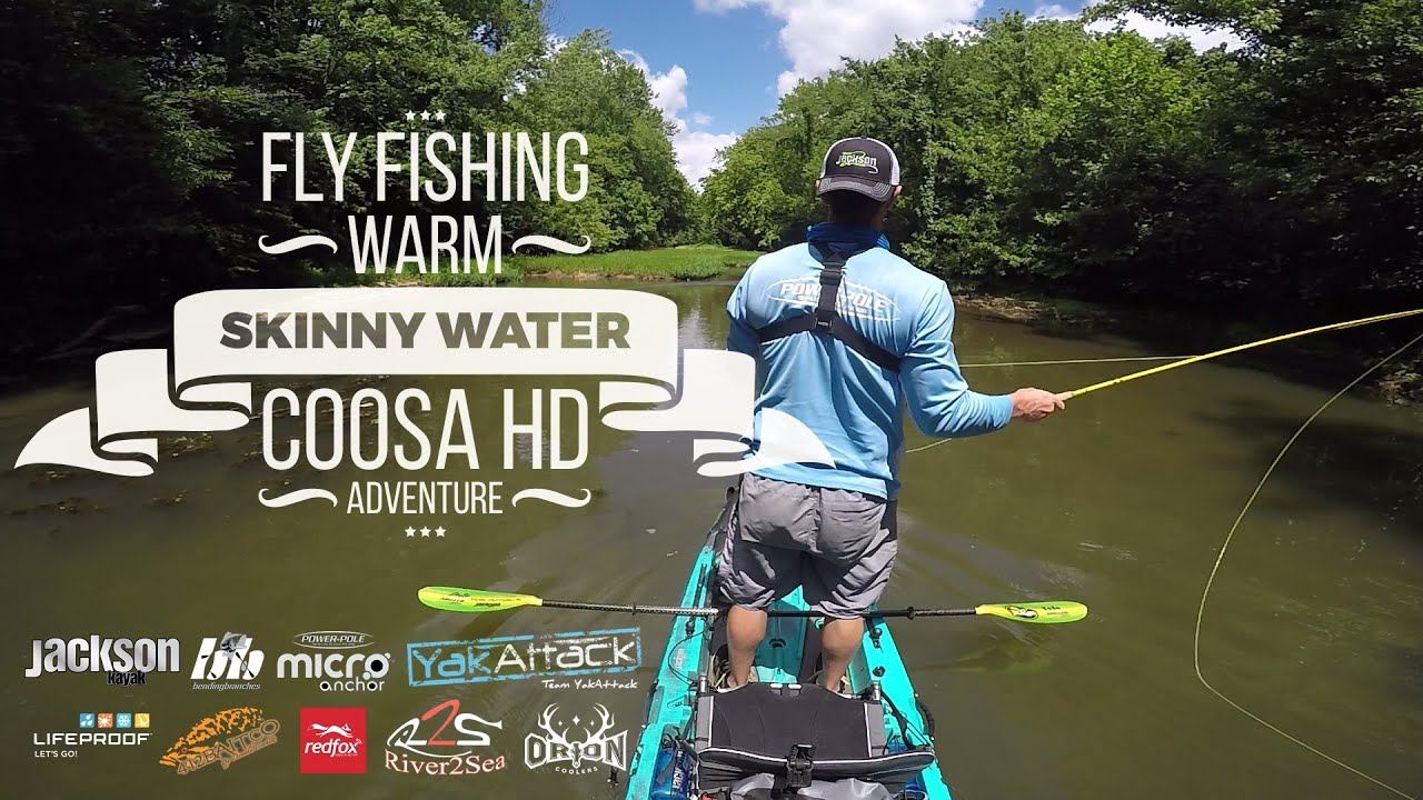 Fly fishing for smallmouth bass from my Coosa HD kayak - Kayak Fishing