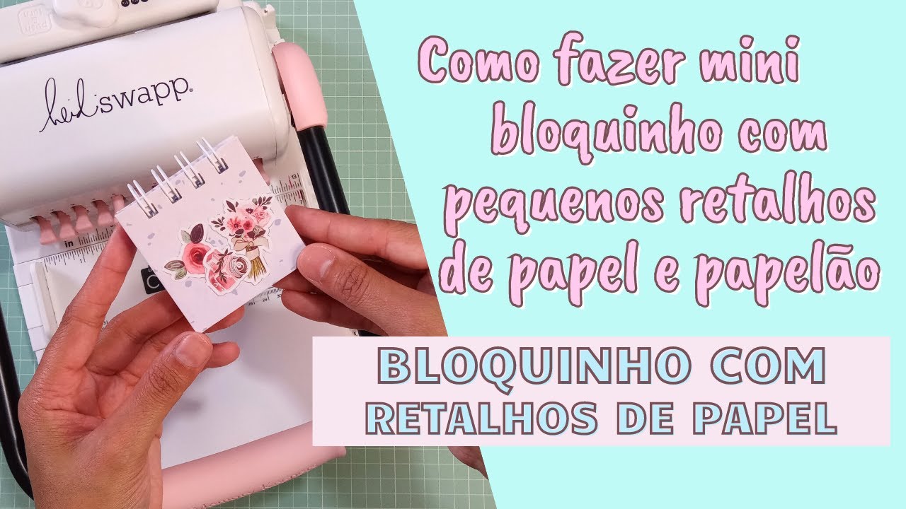 Mini bloquinho com retalhos de papel e retalhos de capa