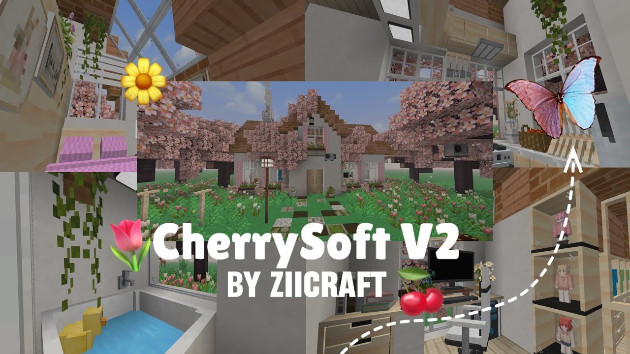 Review CherrySoft V2 by Ziicraft‼️🌷 | ° ` • #minecraft #kawaiiworldhouse
