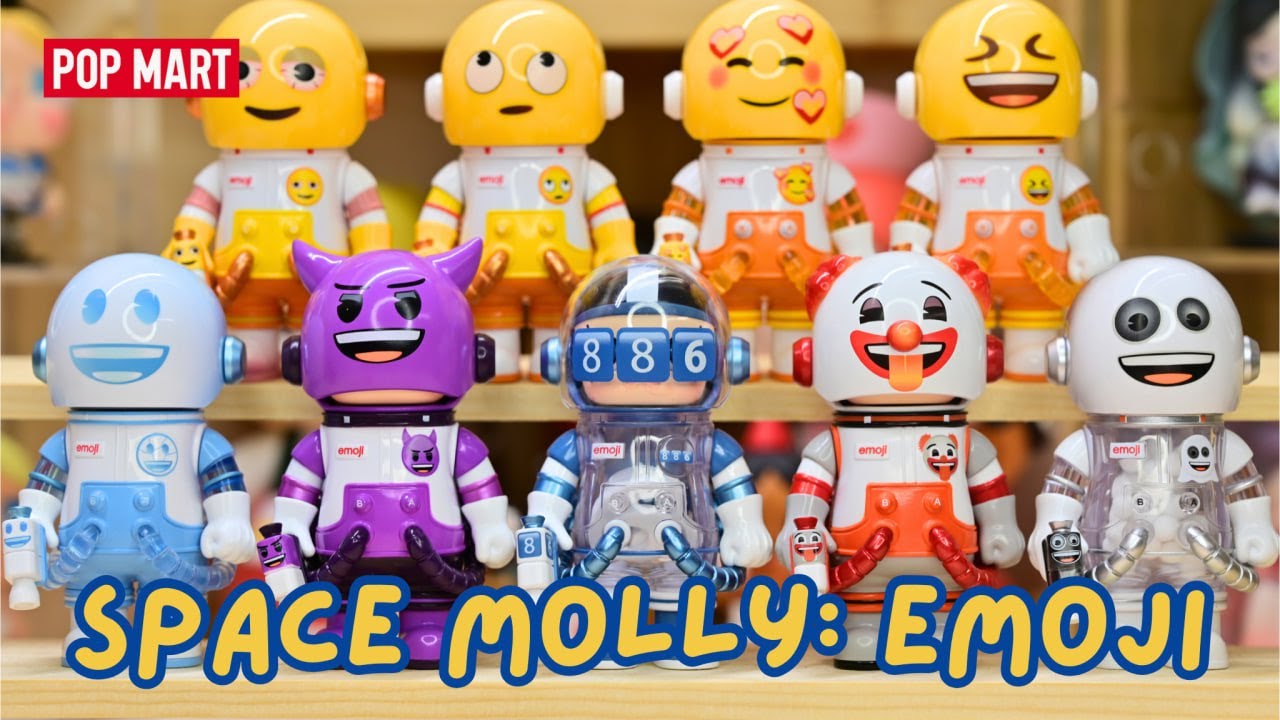 【POP MART】MEGA 100% SPACE MOLLY: EMOJI | FULL SET UNBOXING (4K)