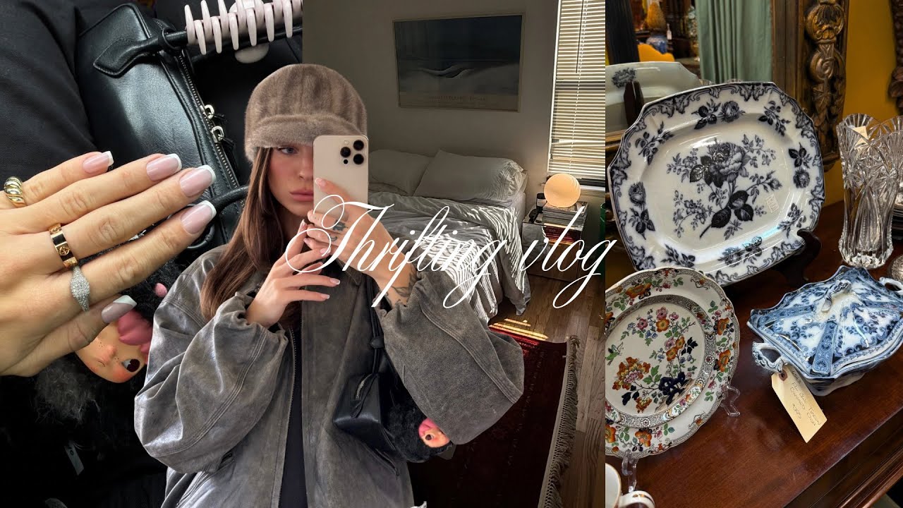 Nové vintage kousky kdo bytu, thrifting, GRWM a zimní outfity - VLOG