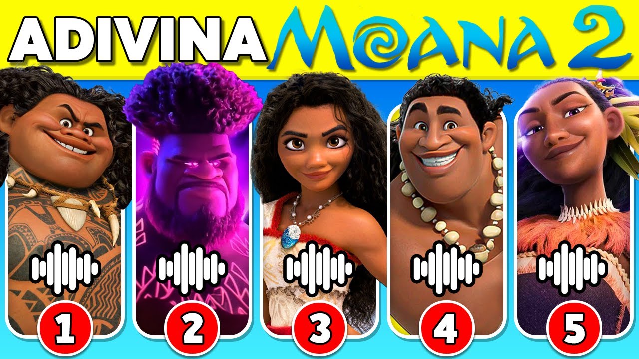 Adivina los personajes de Moana 2 por su VOZ 🌊🏝️🌺 Quiz de Canciones del Tráiler de Moana 2 🎵