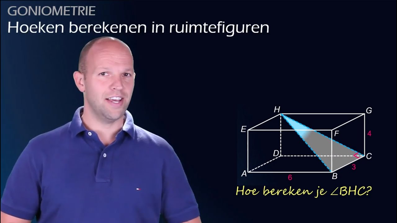 Hoe bereken je hoeken in de ruimte? - Sinus/Cosinus/Tangens (havo/vwo 3) - WiskundeAcademie