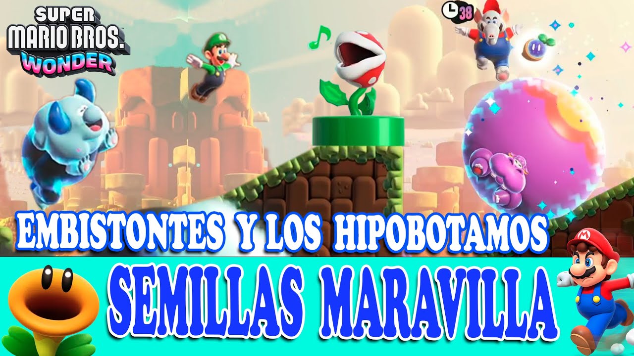 DESAFIANDO A EMBISONTES E HIPOBOTAMOS  l  SUPER MARIO WONDER  l  SIGUIENTES NIVELES  l  2 PLAYER