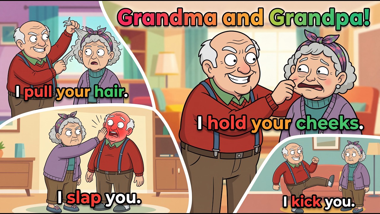 Learn English with Fun | Funny Sentences with Grandma and Grandpa!👵👴😂