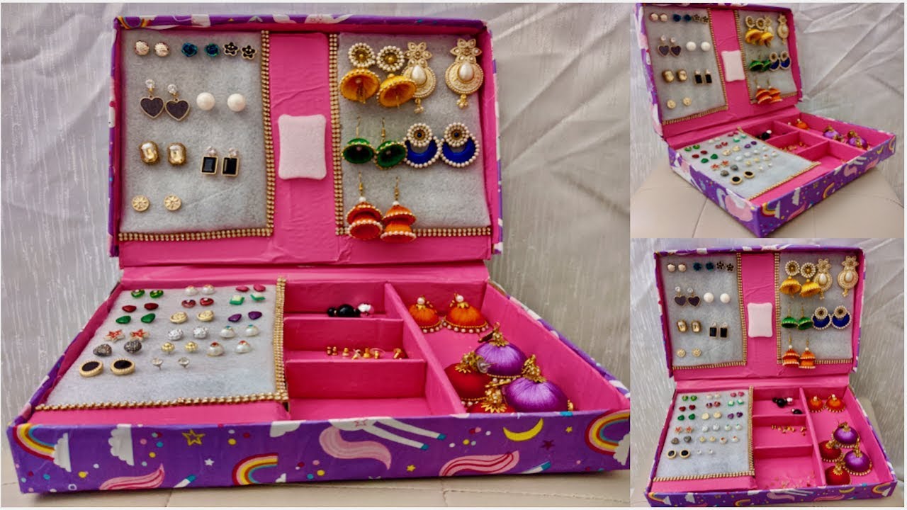 Earring Storage Box | DIY | Cardboard Craft | Yaagu Creations