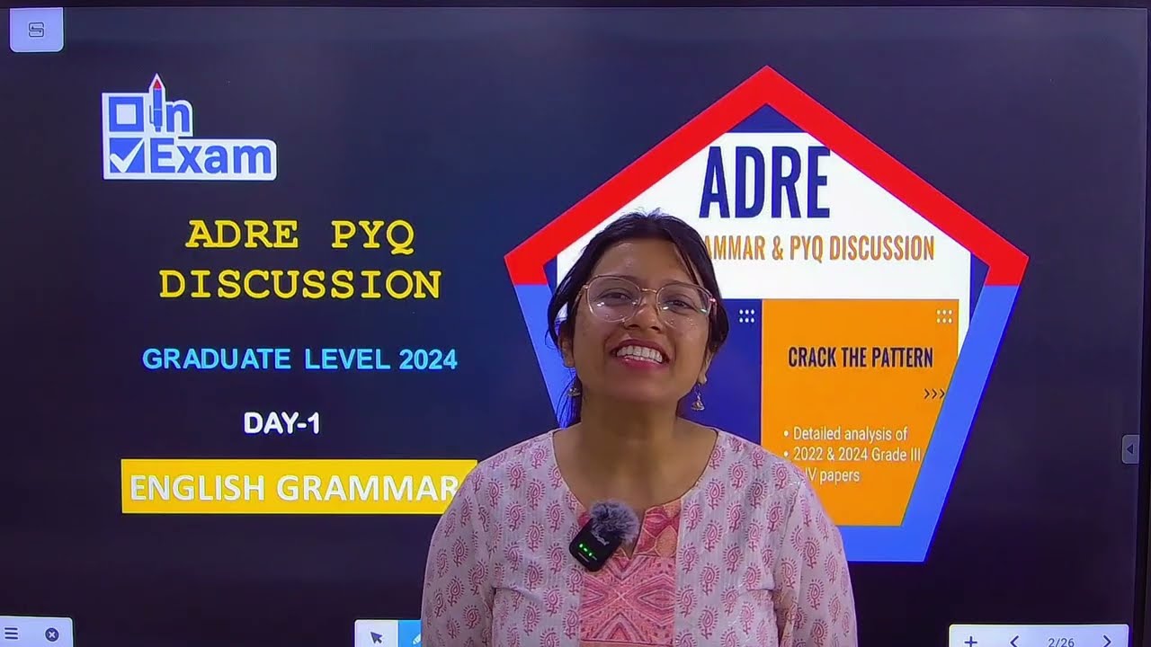 ADRE Graduate 2024 English Grammar Discussion Part-1