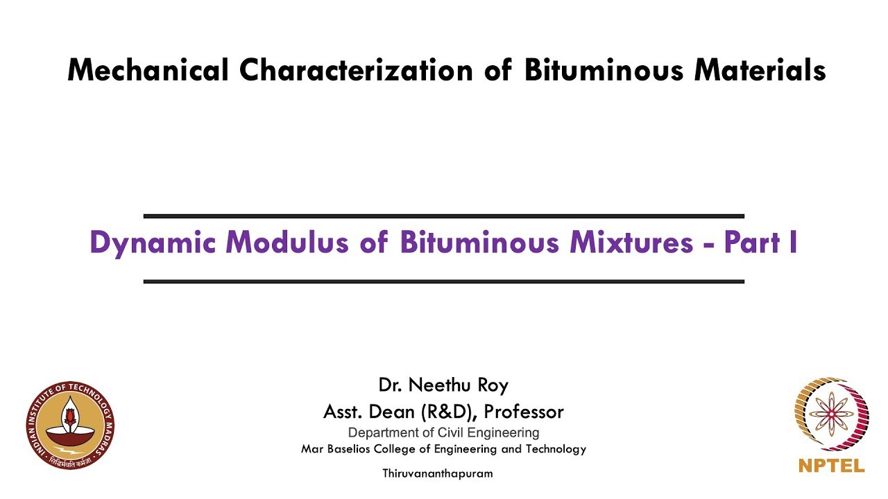 Dynamic Modulus of Bituminous Mixtures - Part I