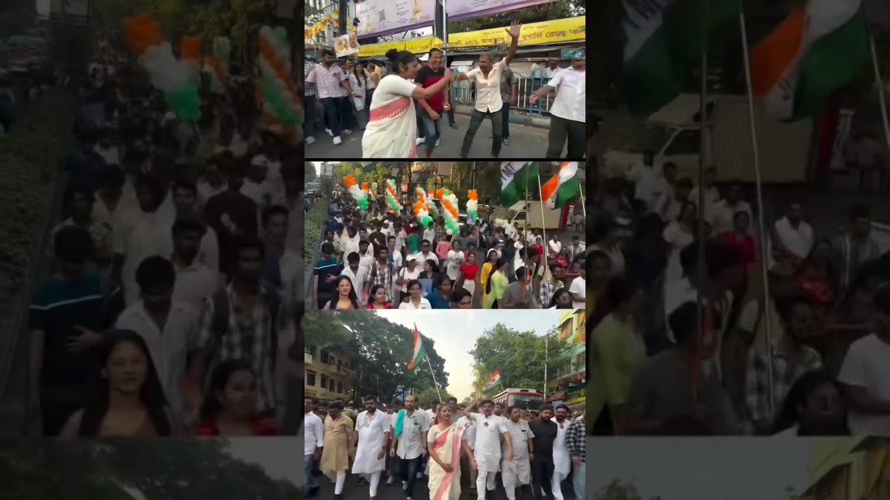 Walking with South Kolkata Trinamool youth congress at Bhawanipore for Didi 💫❤️#viralreels  #viral