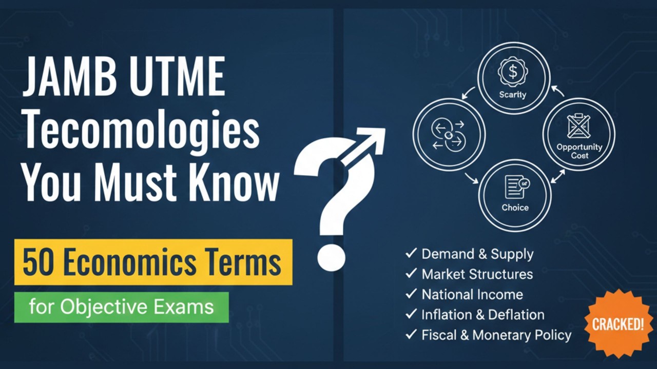JAMB UTME Economics Terminologies You Must Know | 50 Economics Terms for Objective Exams