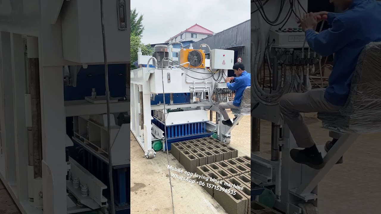 Mobile cement brick laying machine movabel hydraulic 5inch 6inch hollow block machine Ghana