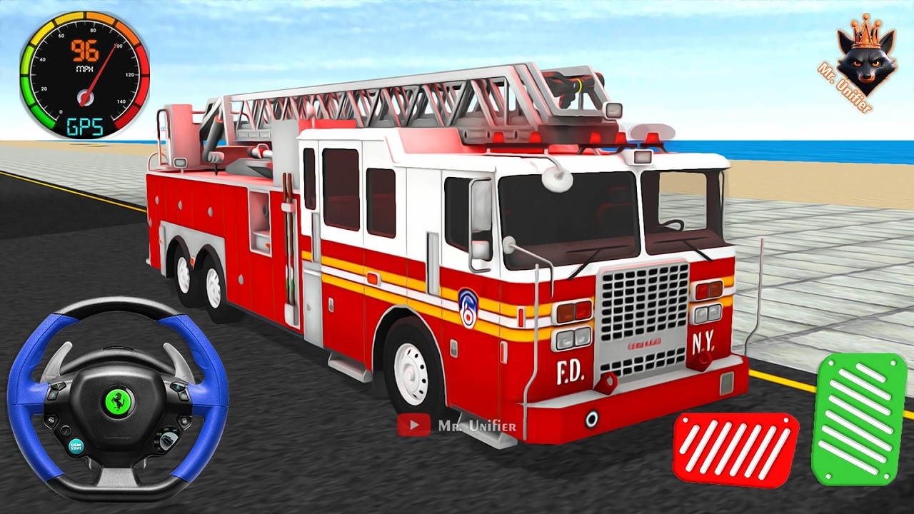 Rosenbauer Firefighter Rescue Mission - Fire Truck Simulator NCT Siren Sound! | Android Gameplay iOS