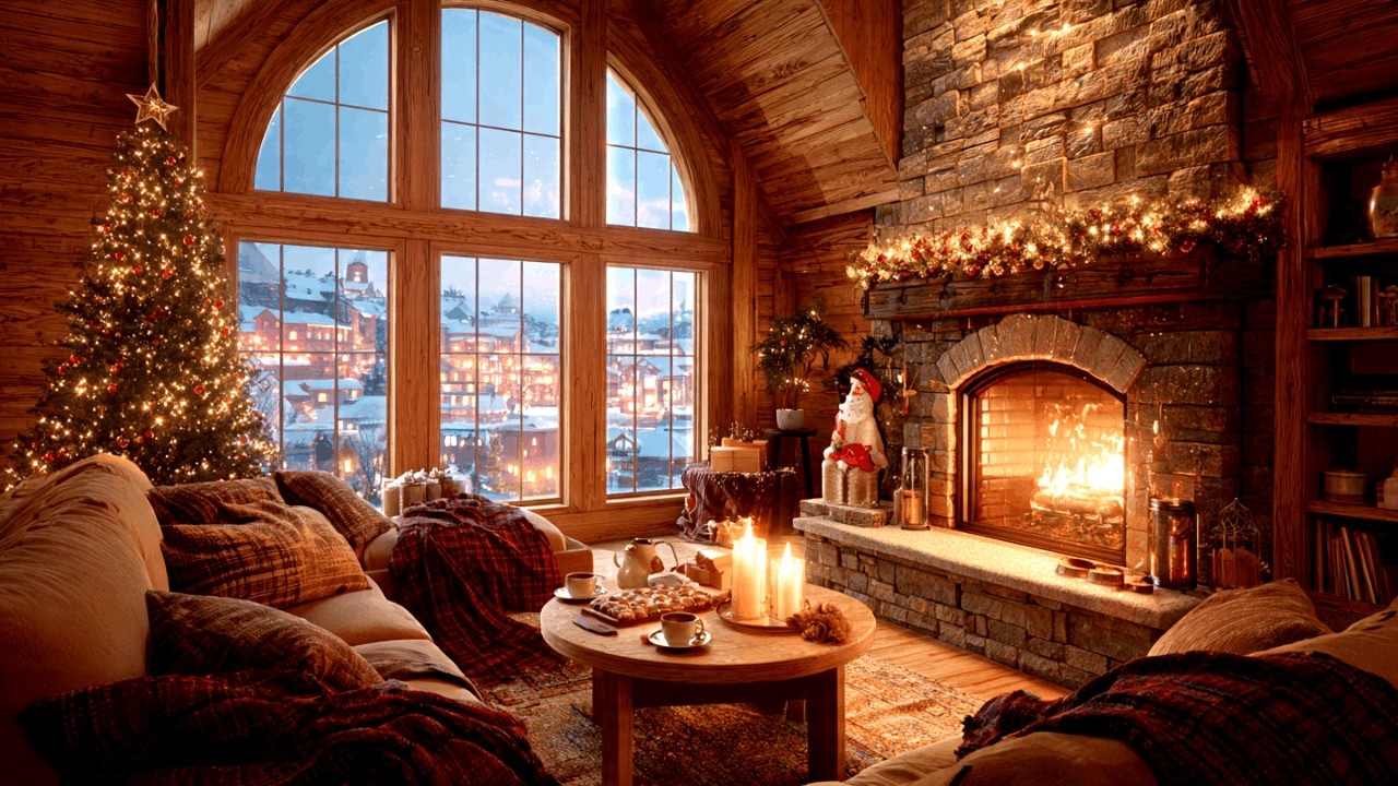 Christmas Fireplace Jazz Music for Sleep Study and Productive Work
