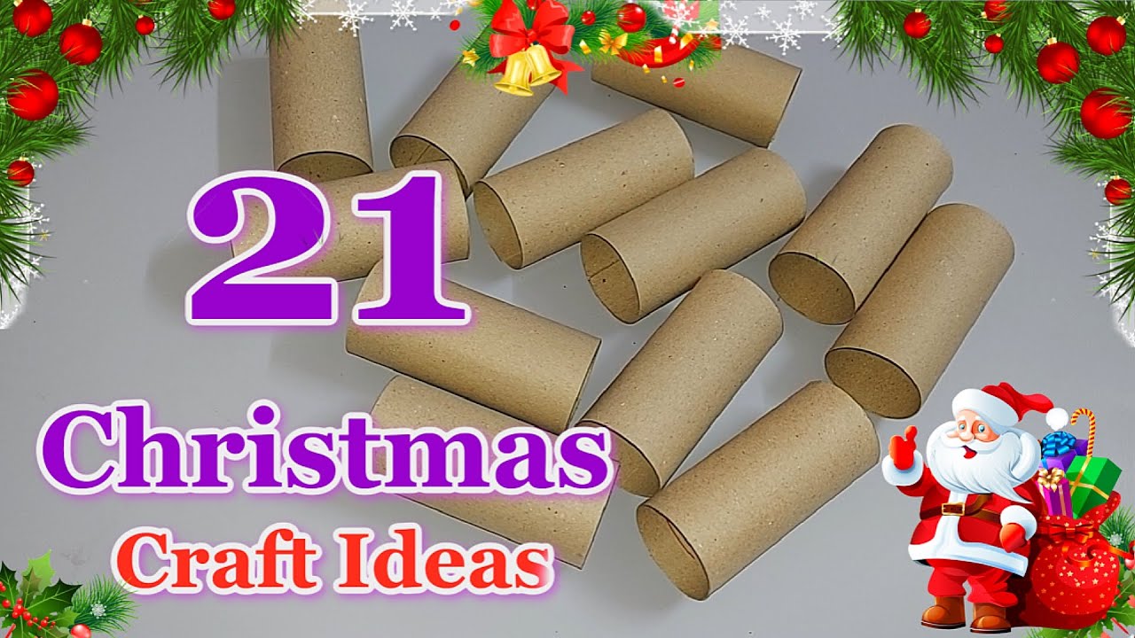 21 Easy Low cost Christmas Decoration ideas from waste empty rolls | DIY Christmas craft idea🎄202