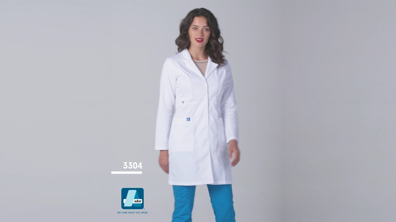 3304 WOMEN&rsquo;S 36&rdquo; TAB-WAIST  LAB COAT