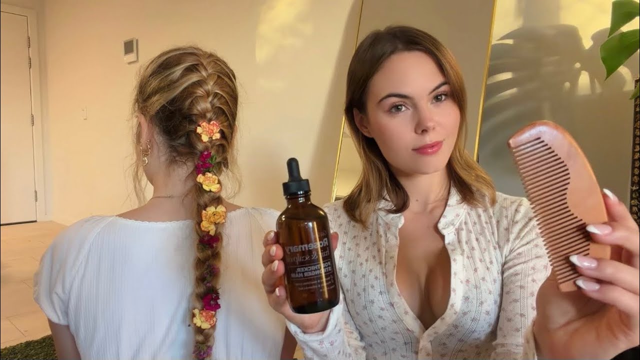 ASMR-массаж волос маслом и нежный массаж 💆🏼‍♀️🌸